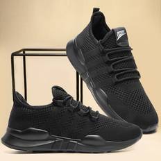 Walking Shoes for Herr Sneakers - Slip on Running Tennis Shoes for Athletic Workout Gym Indoor Outdoor Lättvikts andas Casual Sneakers - Svart (EUR39,EUR40,EUR41,EUR42,EUR43,EUR44,EUR45,EUR46)