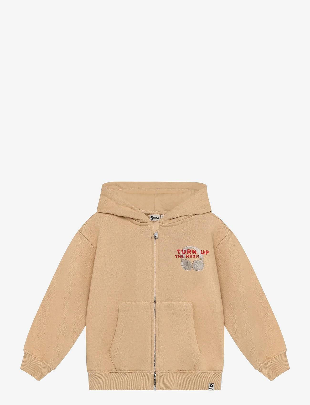DAILY 7 Hoodie Zipperjacket Backprint | Beige | 128