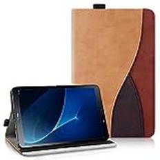 Aswant fodral för Samsung Galaxy Tab A 10,1 tum 2016 SM-T580N T585N – ultratunn business tricolor surfplatta med plånbok och stativfunktion Galaxy Tab A 2016 fodral (brun)