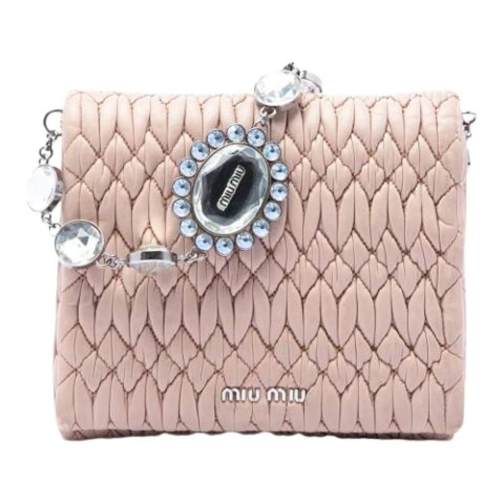 Miu Miu Pre-owned Pre-owned Quilted Nappa Satchel - Vintage - Dame - Lyserød - ONE SIZE - Uld