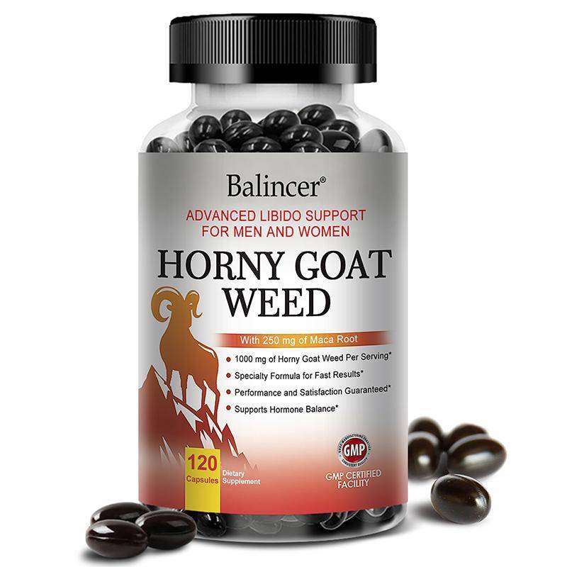 Horny Goat Weed Capsules 120 Count, Maca Root & L‑Arginine Complex, Natural Energy Herbal Supplement