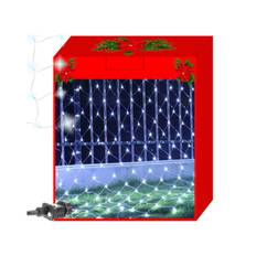 Juldekoration LED-gardin Kallvit – Nät 160 LED-lampor