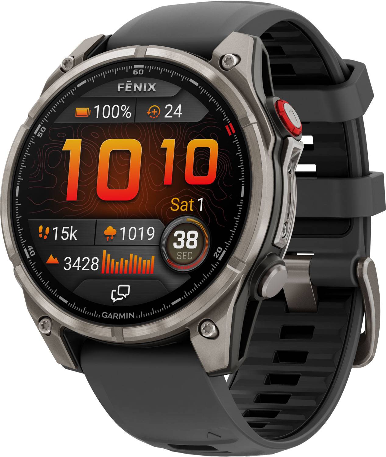 Garmin Fenix 8 Pro Amoled 47 mm Mörkgrå - Pulsklocka - Titanium with Graphite/Black Silicone Band