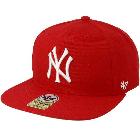47 Brand - MLB Röd snapback Keps - Kids New York Yankees No Shot 47 Captain Red/White Snapback @ Hatstore