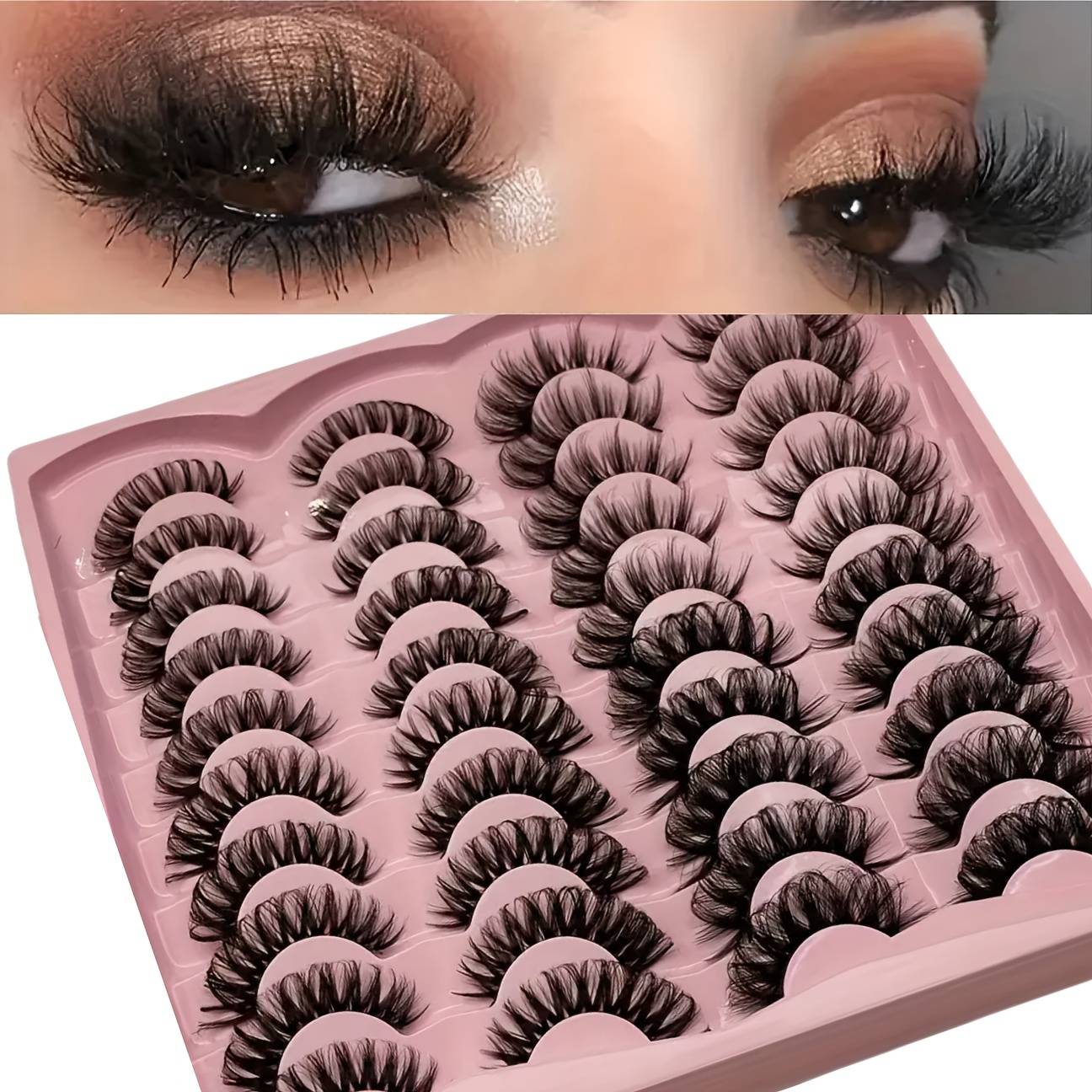 20 Pairs Of Cat-eye Thick False Eyelashes, Black Exaggerated Thick False Eyelashes, Extending Thick And Vivid Eye Makeup
