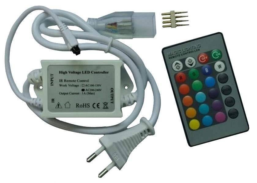 RGB kontroller med IR-fjärr för 230V RGB Led strip