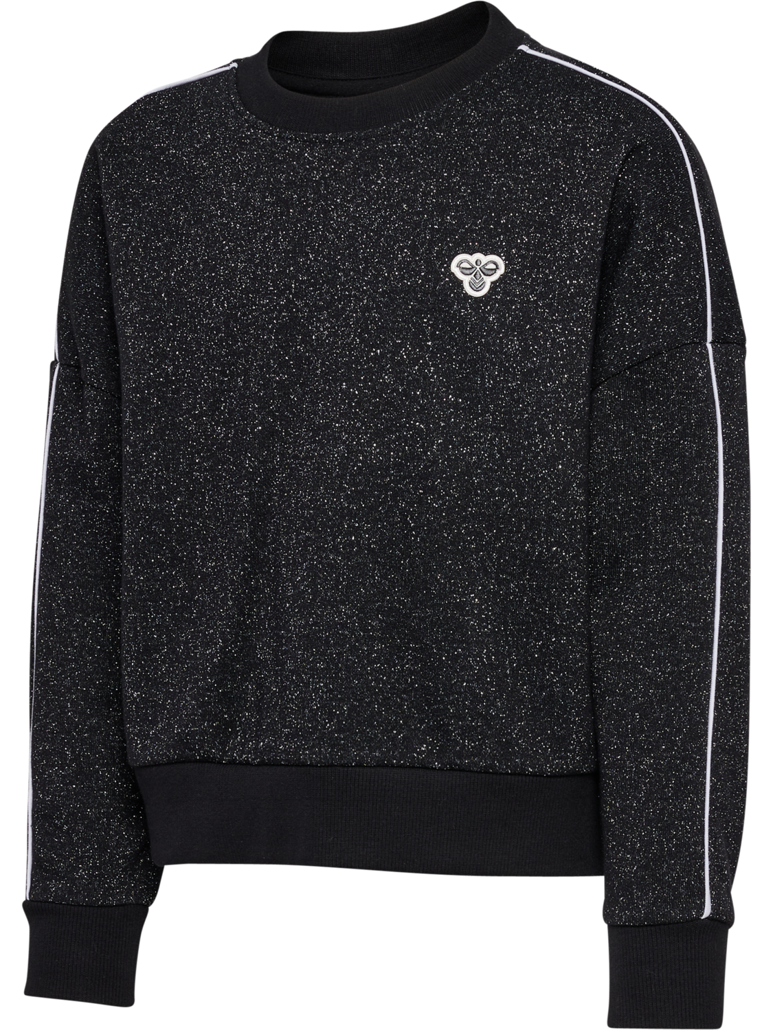 Hummel - Jr Loose Glitter Crewneck | Sort | Sweatshirt | Børn | Pige | Str: 110/116 - Hurtig levering 1-2 hverdage