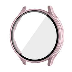 Hærdet glas + PC-cover til Samsung Galaxy Watch4 5 6 44mm 40mm All Coverage Case Galaxy Watch4 5 tilbehør Rosaguld