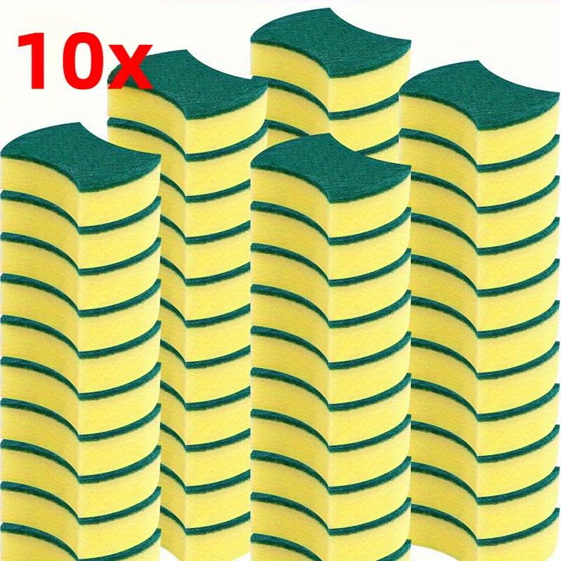 10pcs Cleaning Sponges - Double-sided Scrubbing Pads, Durable Anti-scratch Polyurethane Sponges, Super Absorbent For Kitchen, Bathroom, Bedroom & School Use