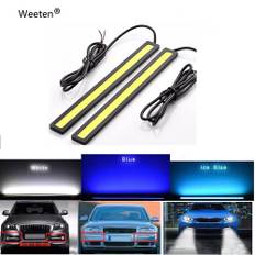 2st/1st 17CM Utomhus Vattentät Ljus Bil DRL LED Dim Körlampa COB Körljus 17CM-1pc blå