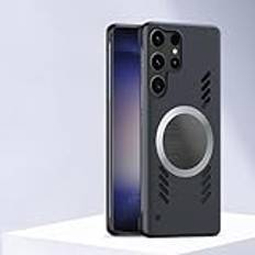 Lyxig avledningskylning Magnetisk telefonfodral för Samsung S25 S24 S23 Ultra S22 Plus S21 S20 FE Ramlöst skal, svart, för S20 Ultra