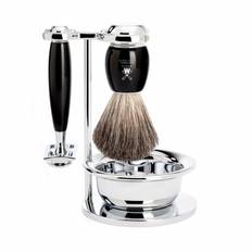 Mühle - VIVO Shaving Set Resin Black Safety Razor - Pure Badger