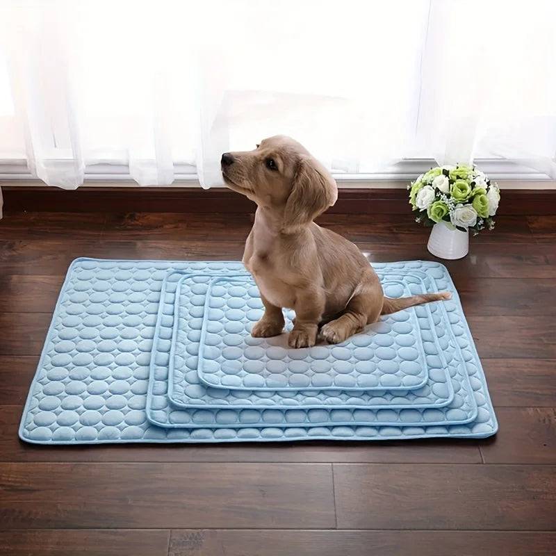 Self-Cooling Pet Mat with Ice Silk Technology - 40 Inch Summer Bed - Blue / XL 39.37X27.56inch (XL 39.37X27.56inch)