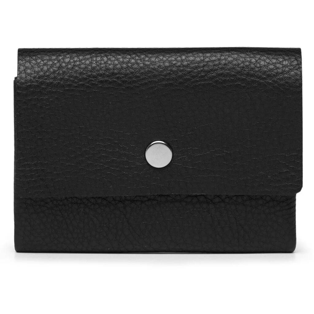 Depeche - Lille pung/kreditkort holder i læder, Black/Guld.