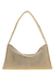 Benedetta Bruzziches Rhinestone Mesh Shoulder Bag — Gold