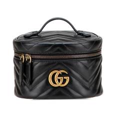 Gucci Vintage, Pre-owned, Dam, ONE Size, Förägt Liten Sminkväska med Tophandtag och Dragkedja