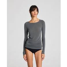 GAI+LISVA Amalie L/S Wool Top Kvinde Metal Grey Toppe Str XL - Uld hos Magasin