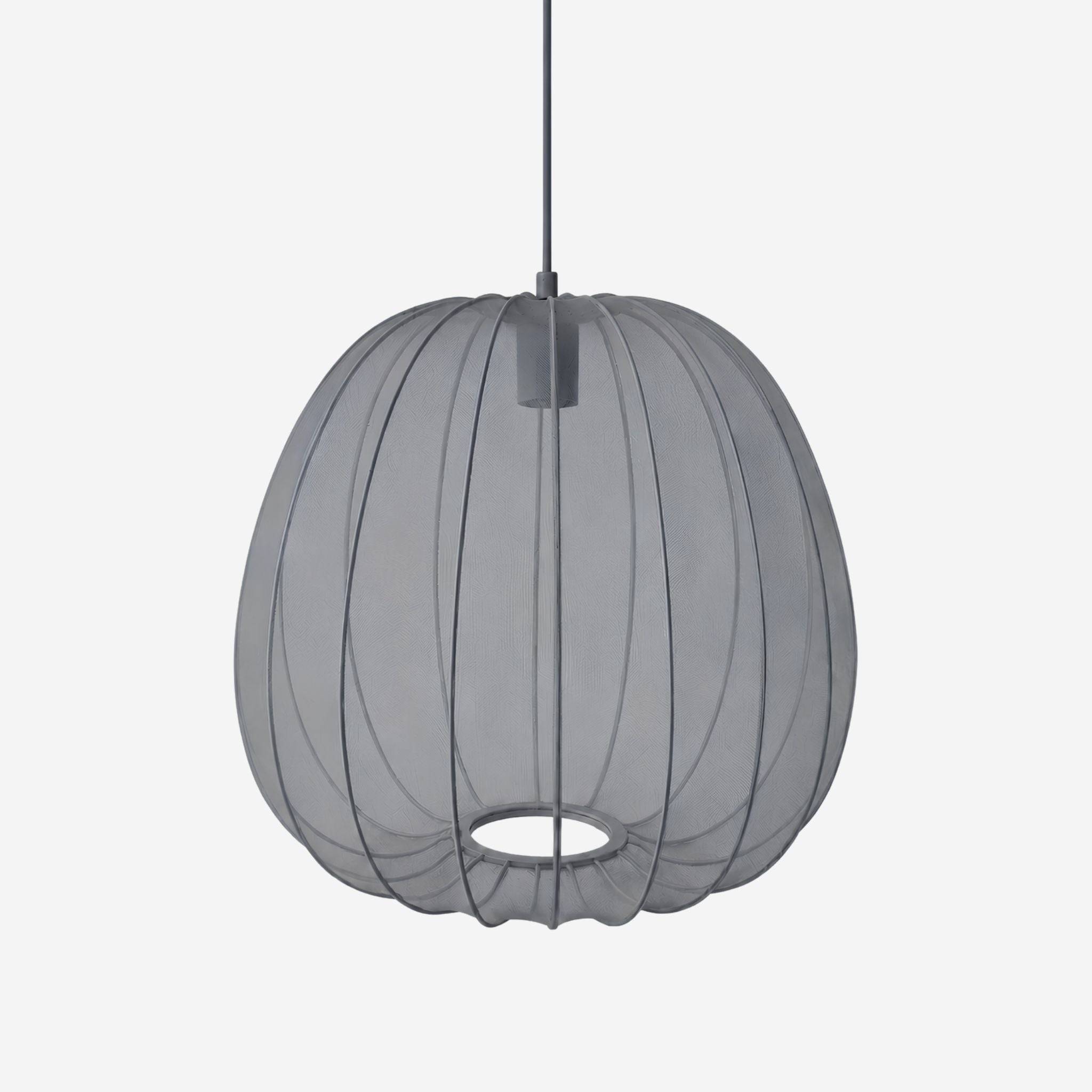 Sfera Tonda taklampa, Ø47 cm - Rundad pendellampa i skir grå textil
