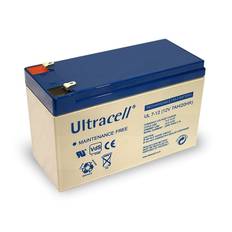 Ultracell Blybatteri 12 V, 7 Ah (UL7-12) Faston (4,8 mm) Blybatteri, VdS
