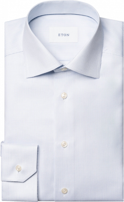 Eton Lyseblå Herringbone Dobby Skjorte Contemporary Fit - 42 / L