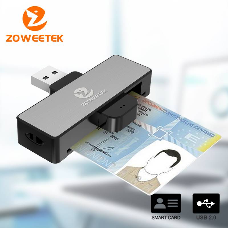 Zoweetek USB-A ID Smart Card Reader Electronic DNI Reader forDNIE Chip DNI Smart Card ZW-12026-4