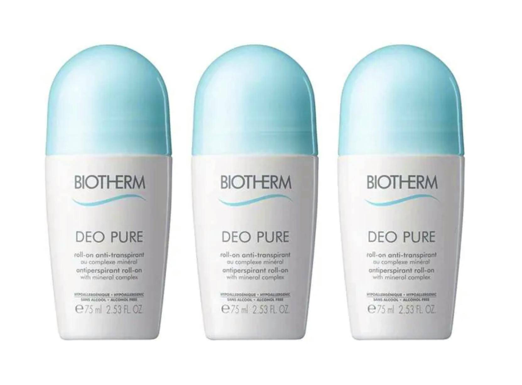 Biotherm Deo Pure Antiperspirant Roll On Deo Trio 3 x 75 ml
