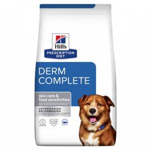 Hill's Prescription Diet Derm Complete Skin Care & Food Sensitivities hundfoder. Förpackning: 2 x 12 kg