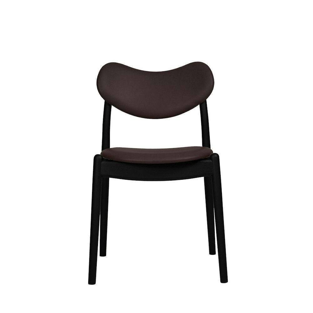 Ro Collection Hybrid Chair Upholstered Seat and Back Standard Leather Dark Brown Sort Lak