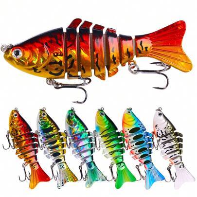 1 st/2 st 10 cm 15,6 g/23 g ledad minnow-betesfisk, 7-sektionell konstgjord hård crankbait för abborre- och gäddfiske - Multifärgad (Multi-size)