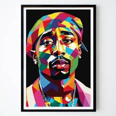 Pop Art Poster: Tupac WPAP van CAMARO