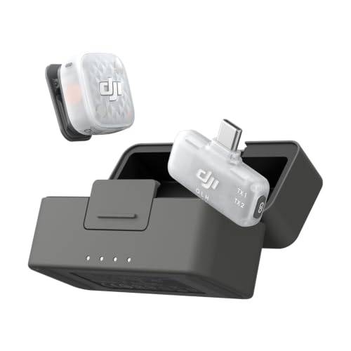 DJI Mic Mini 2S (1 TX + 1 mobile RX + laddningsfodral), AI-brusreducering | iPhone-mikrofon, 28 h intern lagring, 32-bit float intern inspelning, lätt och kompakt, OsmoAudio-anslutning