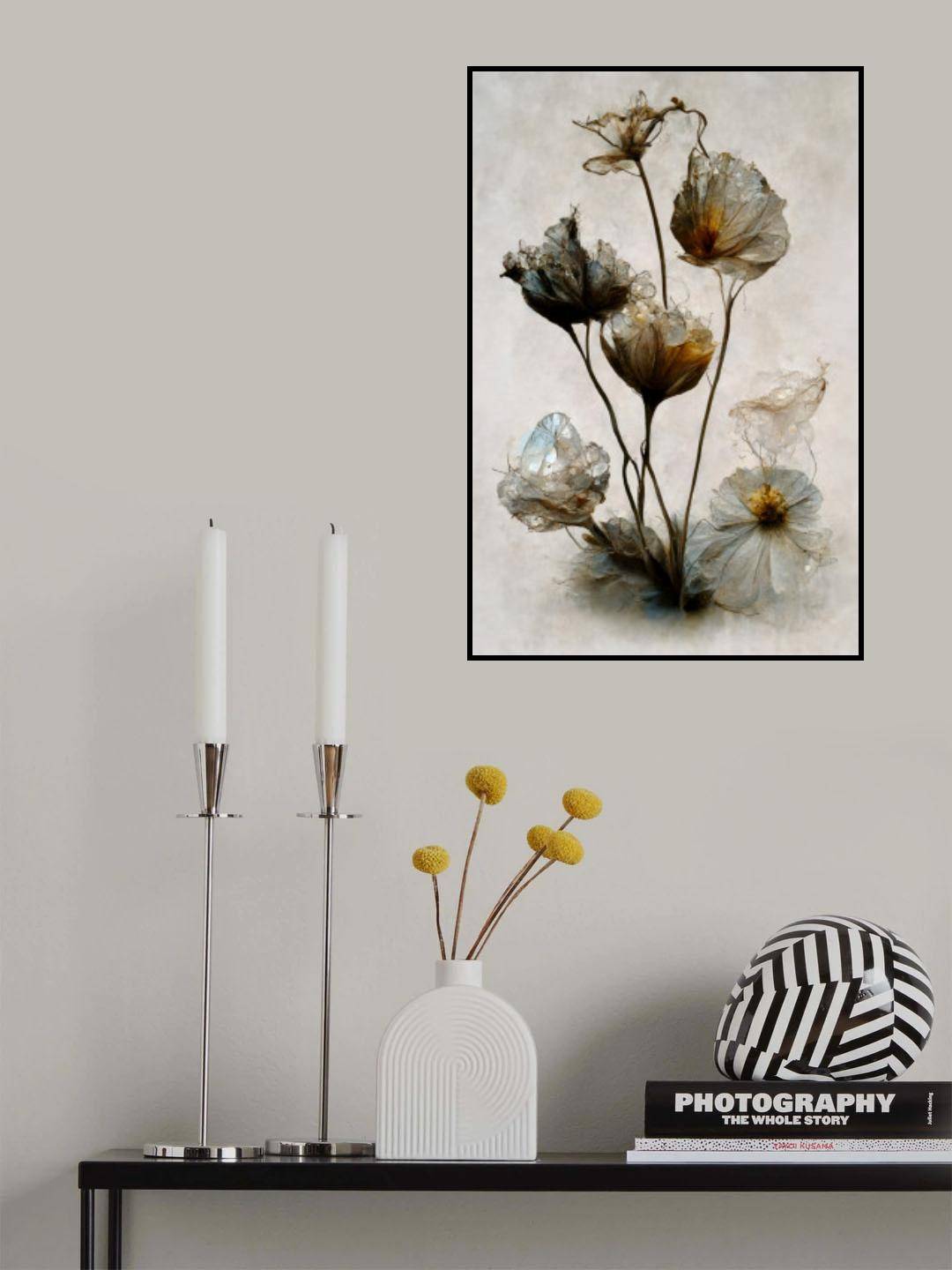 Crystal Flowers Poster och Canvastavla - Canvas 50x70 cm