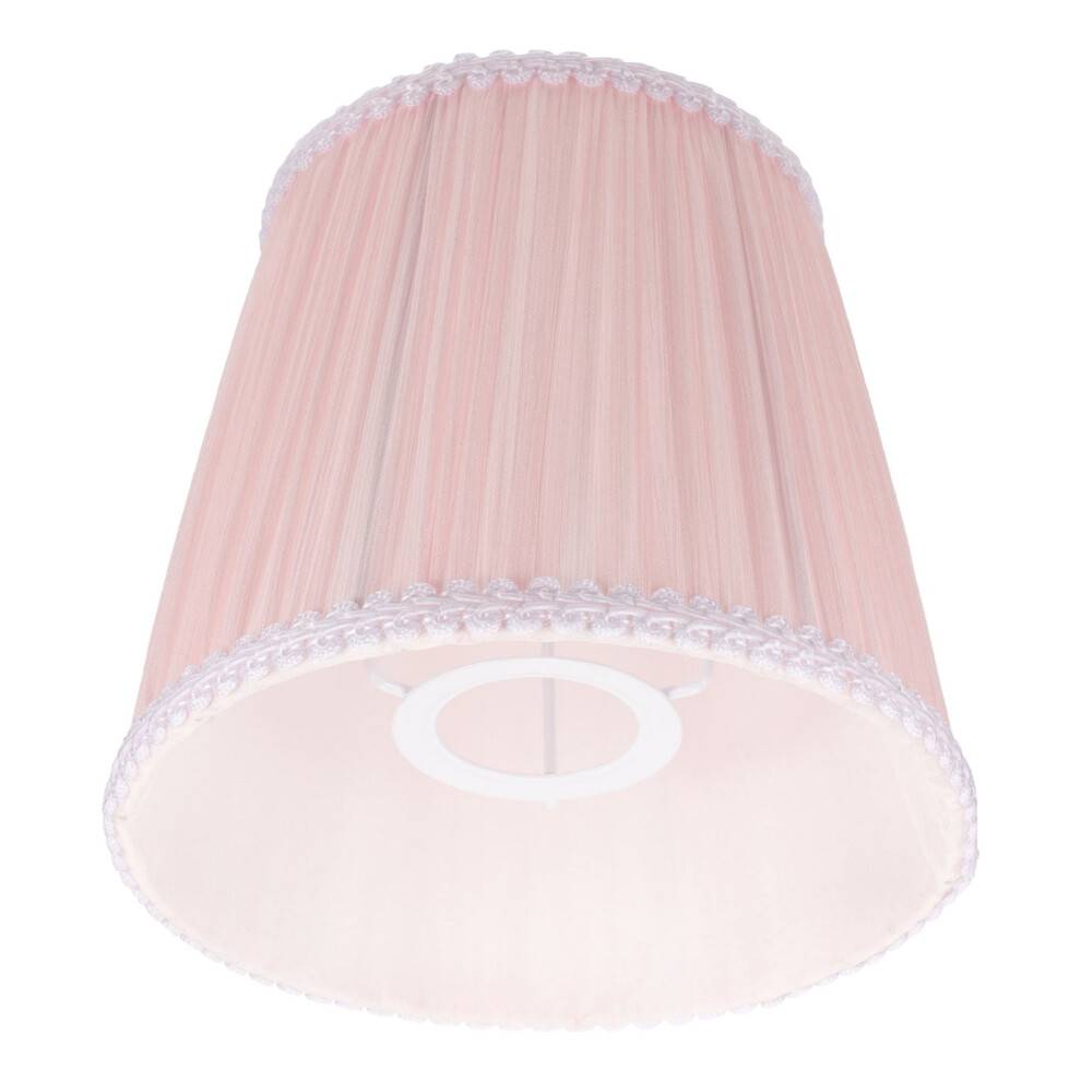 Rosa bordslampskärm i vintagestil i tyg och metall