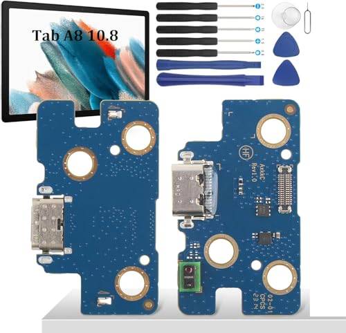 YHX-OU laddningsuttag för Samsung Galaxy Tab A8 10,5 SM-X200 Dock Connector Port Charger LaddningPort Mikrofon Audio Jack Flex kabel + installationsverktyg