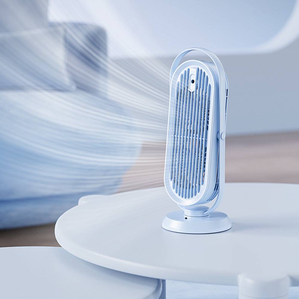 Shaking Head Spray Desktop Office USB Tower Fan Household Large Wind Humidifier Fan - Light Blue / Plug in