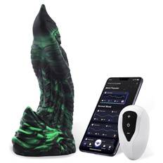 HiSmith WDA015-M Wildolo Glow in the Dark Fantasy Dildo Vibrator with App 24cm Green - grön