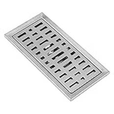 Duokon Linjär duschavlopp rektangel golvavlopp badrum dusch kök avfall galler hår sil rostfritt stål 20 x 10 cm