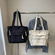Enfärgad tygväska i manchester, stor kapacitet, ny design, unisex axelväska - Multifärgad (svart,Vit,grön)