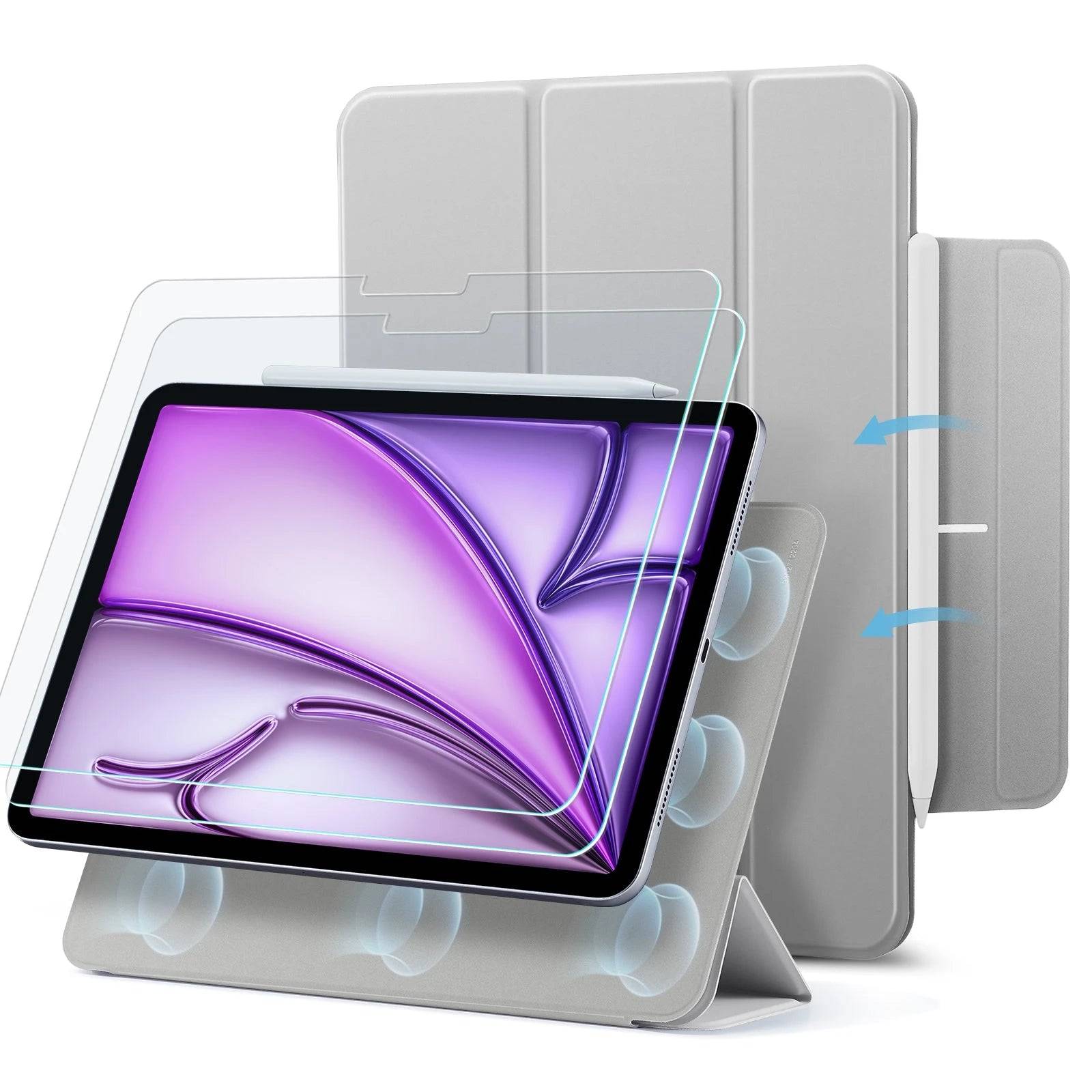 iPad Air 13" (2024) Rebound Magnetic Protection Bundle - Grey - Grey