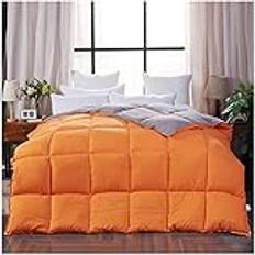 Super King Size Duvet - 13,5 Tog Lyxigt Gåsfjäder & Duntäcke, Anti-dammkvalster & Fjädersäkert Tyg Anti-allergen, 100% bomullsskal (orange, 220 * 240 cm 6 kg)