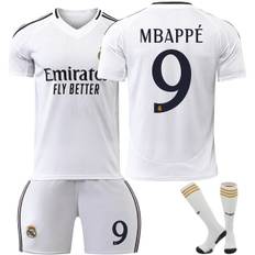 24-25 Real Madrid Mbappe 9 Hjemmefodboldtrøjer Ny sæson Seneste fodboldtrøjer kompatibilitet med voksne og børn Fodbold Kids 22(120-130cm)_paris