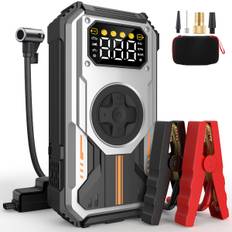 TEMU Portable Car Jump Starter With 150psi Air Compressor, 6000a Car Battery Jump Starter Booster, (all Gas/10l ), 12v Jump Box Car Battery Jumper Starter Portable With Lcd Display, Lights