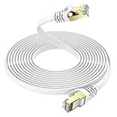 Ercielook Cat7 Ethernet Cable 50m - Flat High Speed 10Gbps 600MHz with Gold Plated RJ45 Connector,Compatible with Router Modem Switch PS5