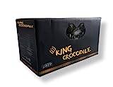 King Crocodile kokosnöt kol med lång brinntid I 27 x 27 mm hållbart naturkol I lite aska I låg rökutveckling I grillkol I kolkub i premiumkvalitet (konsument, 2 kg)