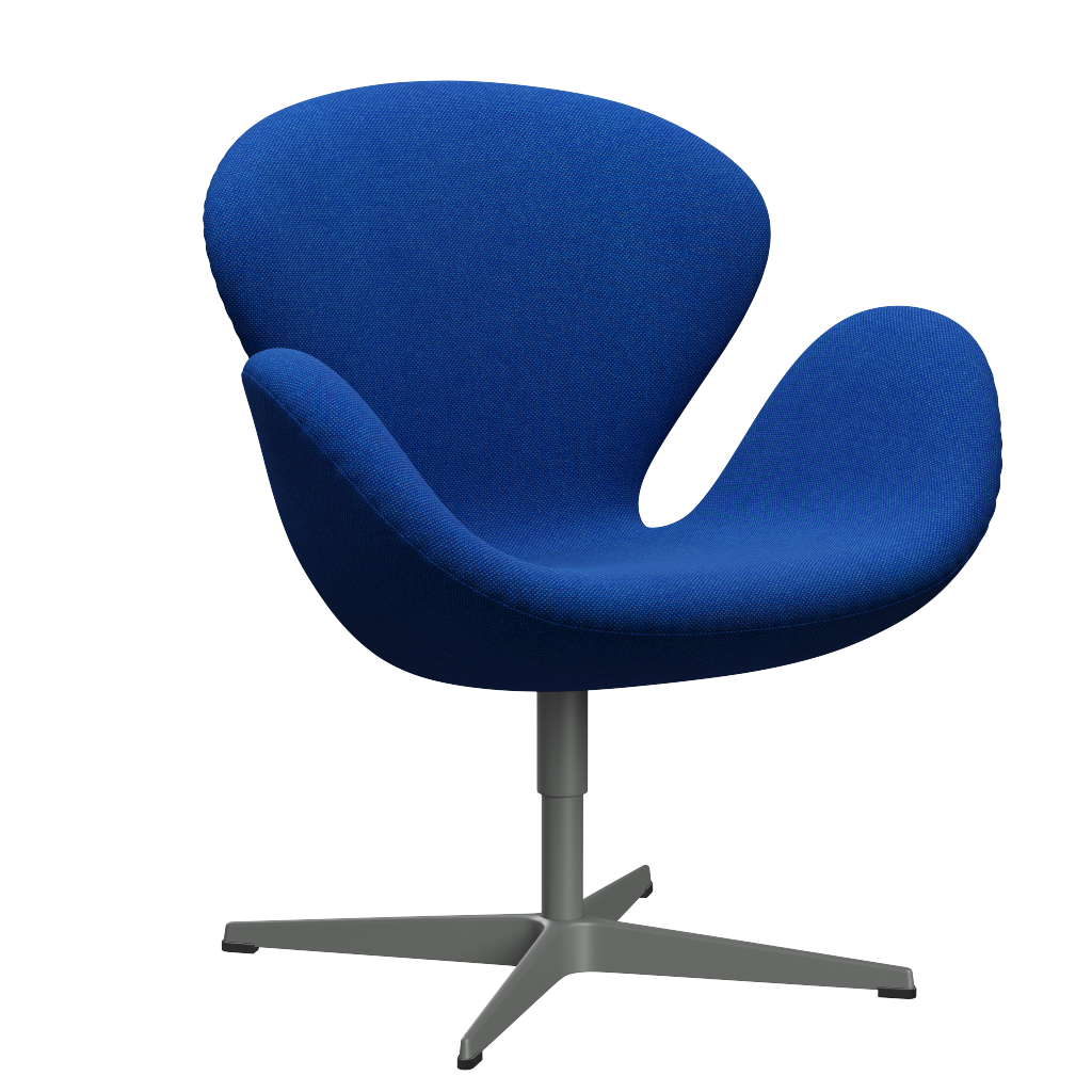 3320 Svanen loungestol, stel i silver grey af Arne Jacobsen Hallingdal - 733 Coral Blue - Jacobsen Plus