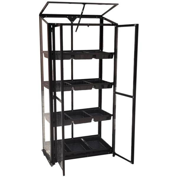 Minidrivhus poly sølv 77,6x41,5x151,1cm