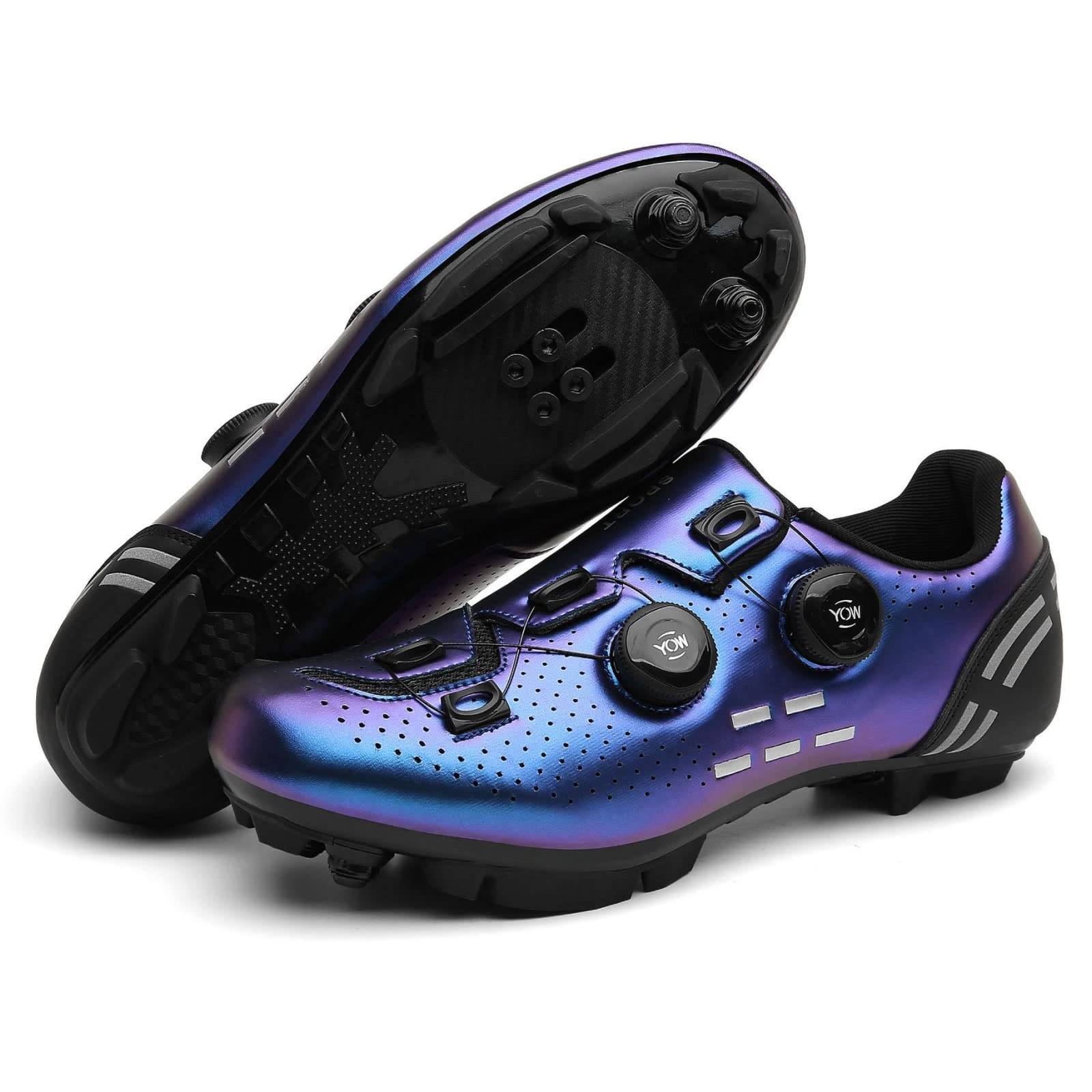 MORYTRADE MTB Shoes, Binding, Cycling Shoes, SPD, Size 25.5 cm, Blue