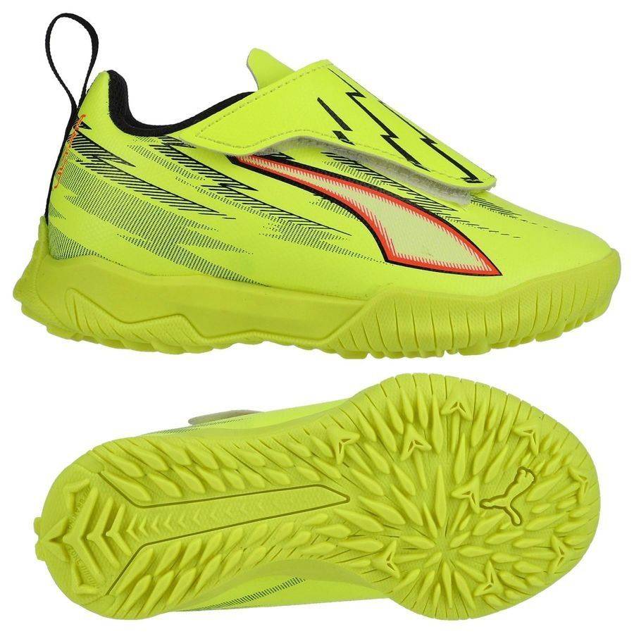 PUMA Ultra 6 Play kardborreband TT Unleashed - Gul/PUMA Svart/Röd/Gul Barn - Turf (TF) - ['Gul'] (28)