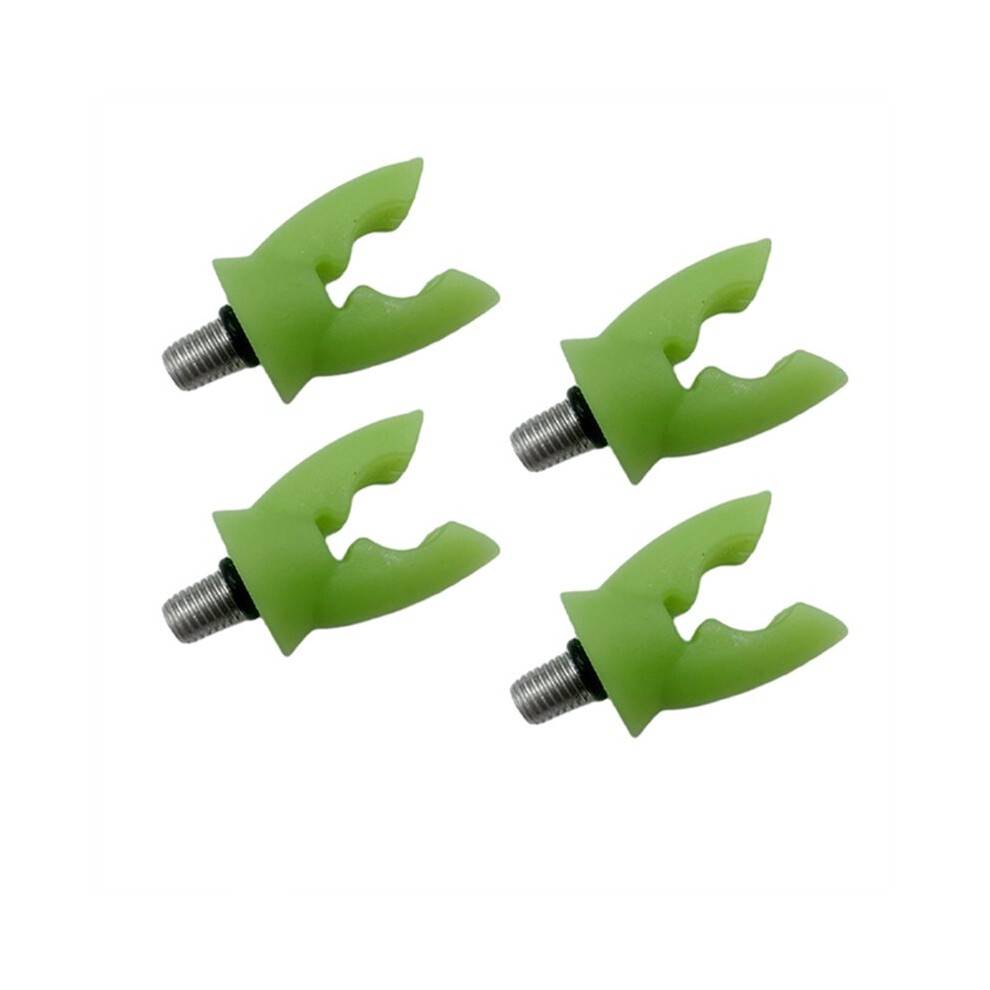 4pcs Carp Fishing Rod Rest with Rubber Gripper for Alarms & Bars Green