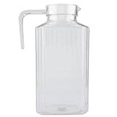 QANYEGN Transparent tillbringare med handtag och lock, stor kapacitet för kalla drycker i akryl, för varmt kallt vatten, iste och drycker(1800ml)